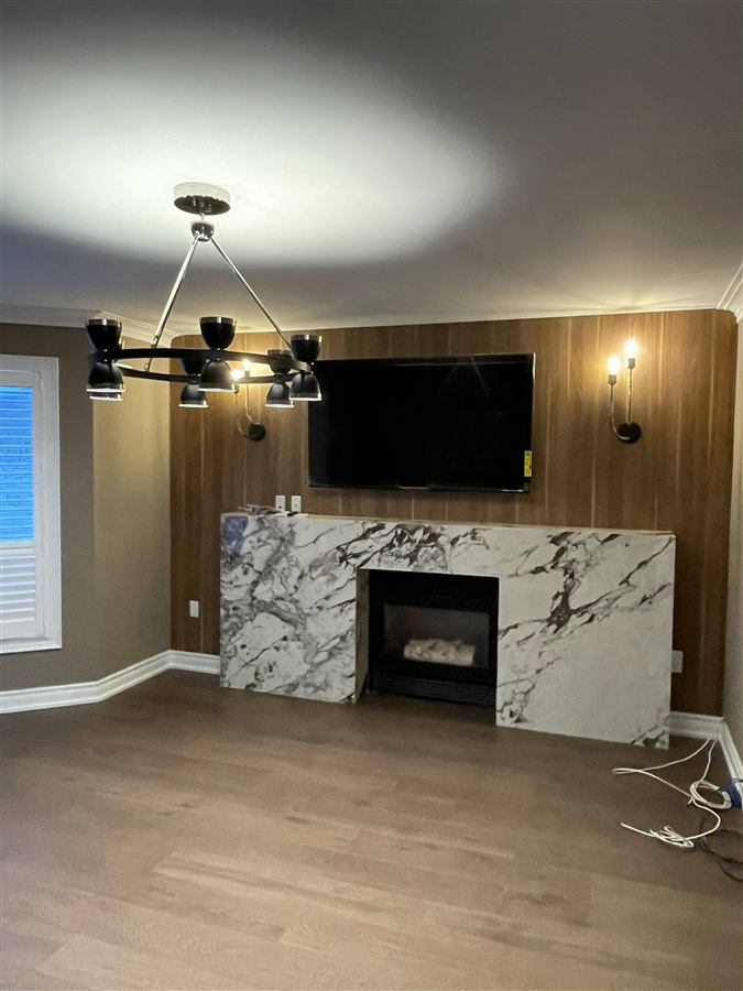 Full Home Renovation Modern Fireplace Media Wall