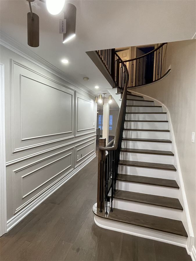 Staircase Renovation Wall Paneling Detail